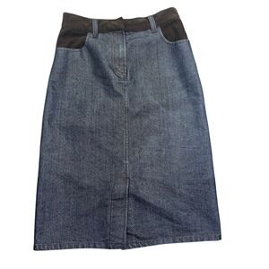 Armani Exchange‎ Denim Skirt Pencil Midi Dark Wash Casual Size P0 Cottagecore